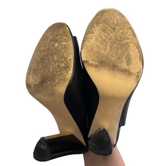 π 2/$30 π Black Bootie Heels with Ankle Strap Calvin Klein Sz 6.5 - Picture 4 of 5